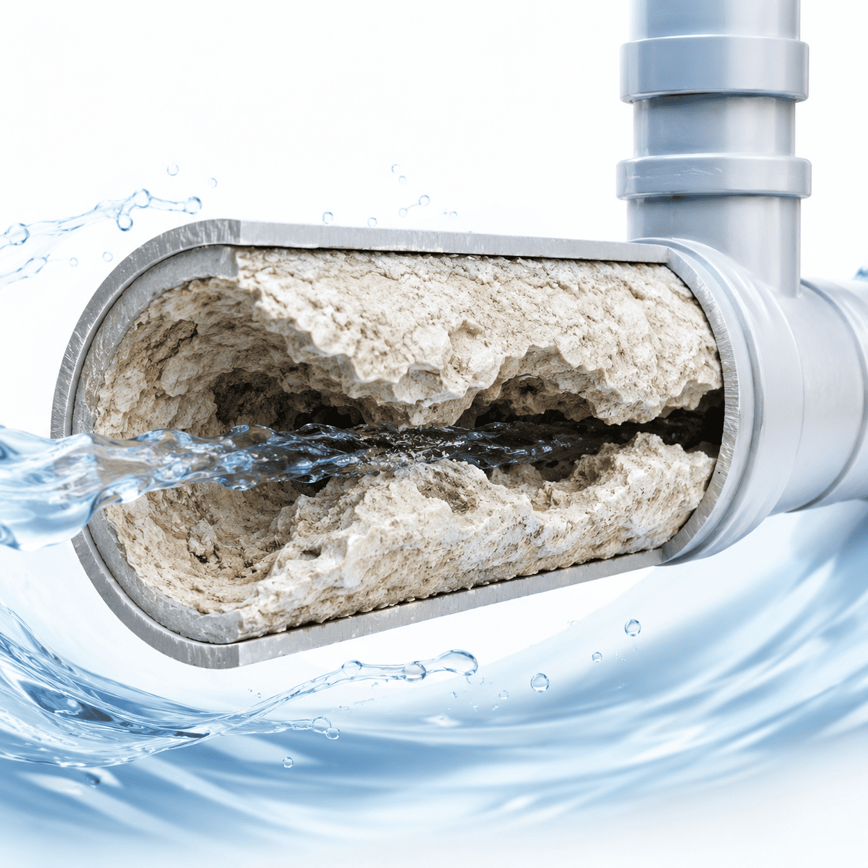Hard water pipeline scaling