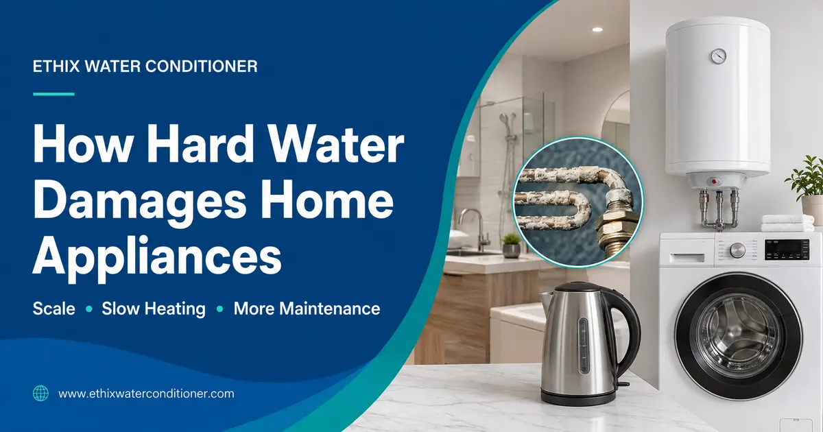 Hard water damage to home appliances including geyser, washing machine and kettle