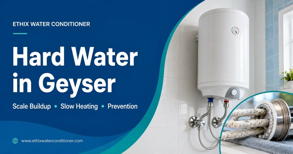 Hard water in geyser causing scale buildup and slow heating – Ethix Water Conditioner