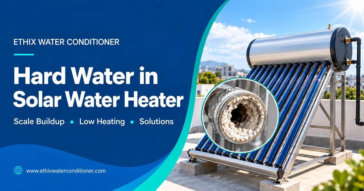 Hard water scale problem in solar water heater and Ethix Water Conditioner