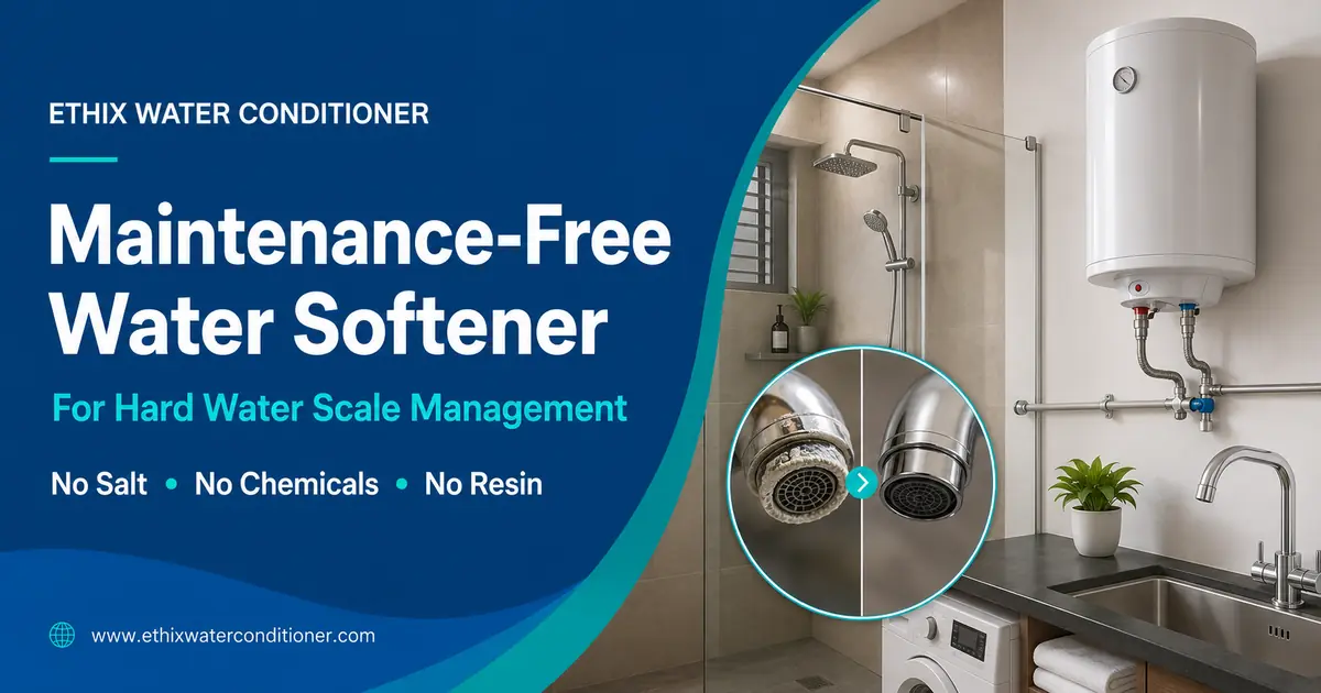 Maintenance-free water softener alternative for hard water scale management
